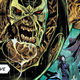 The undead hand of Bane reaches for you as the undead Man-Bat, Sundowner, and Arkham Knight look on in an image from the Task Force Z comic.